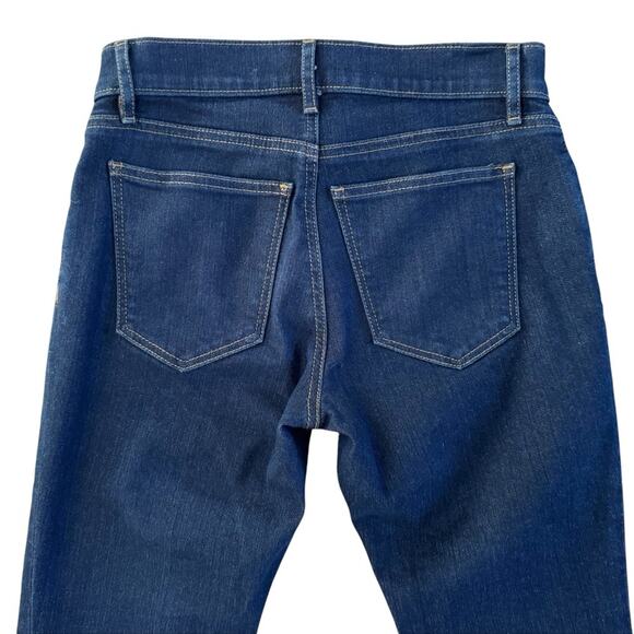 Ann Taylor Petite Jeans Women's size 2P 2 petite Blue Gold Snap Straight Preppy - Picture 9 of 11